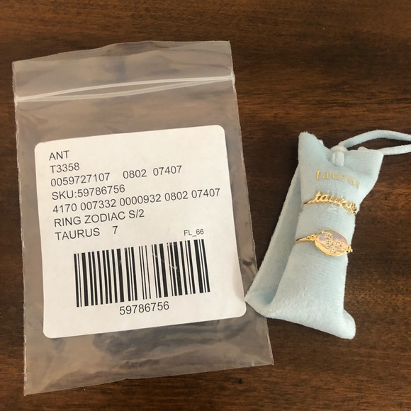 NWT Anthropologie Zodiac Ring Set Taurus 7 - Picture 5 of 7